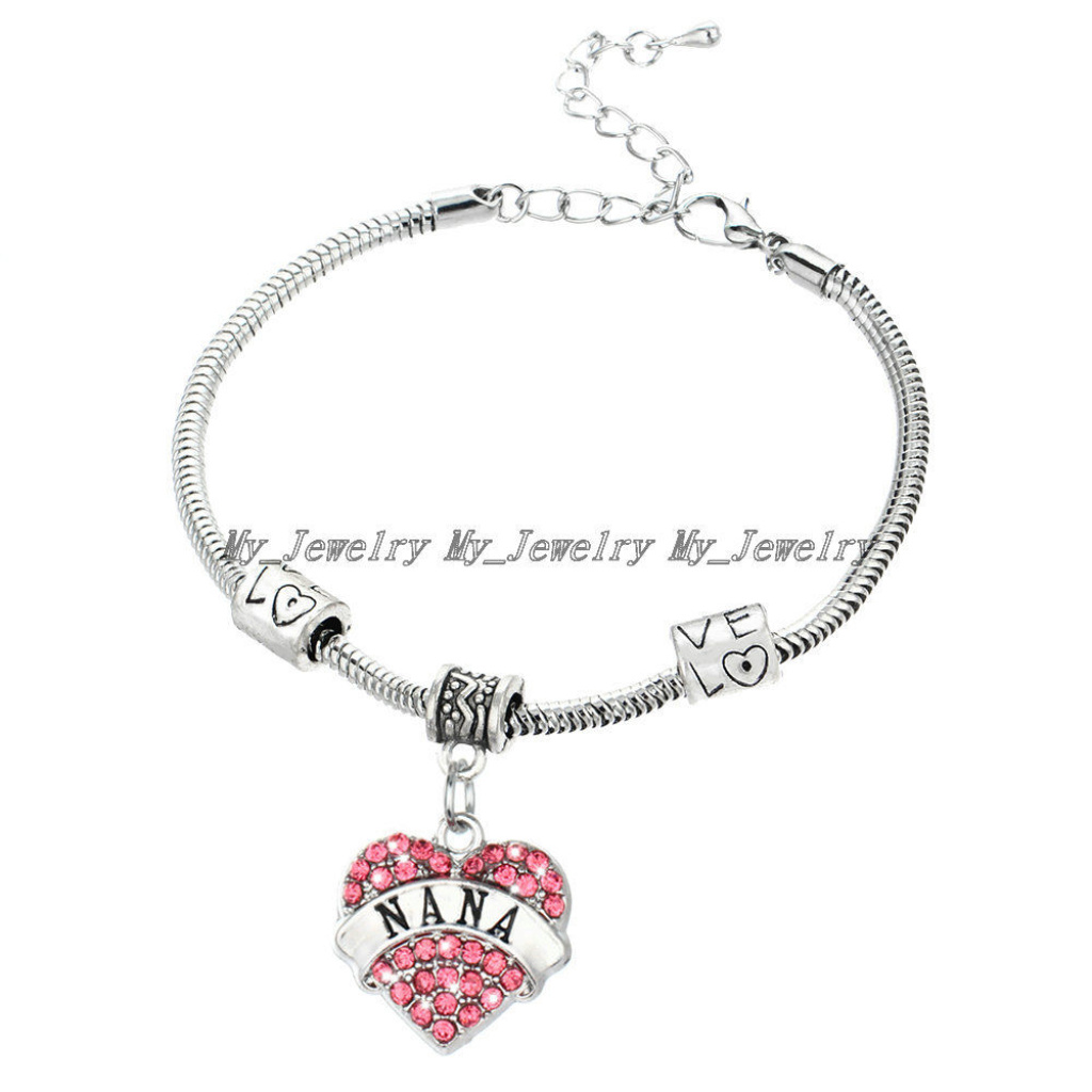 Clearance ** Price Firm ** Nana Pink Crystal Inlayed Heart Bracelet